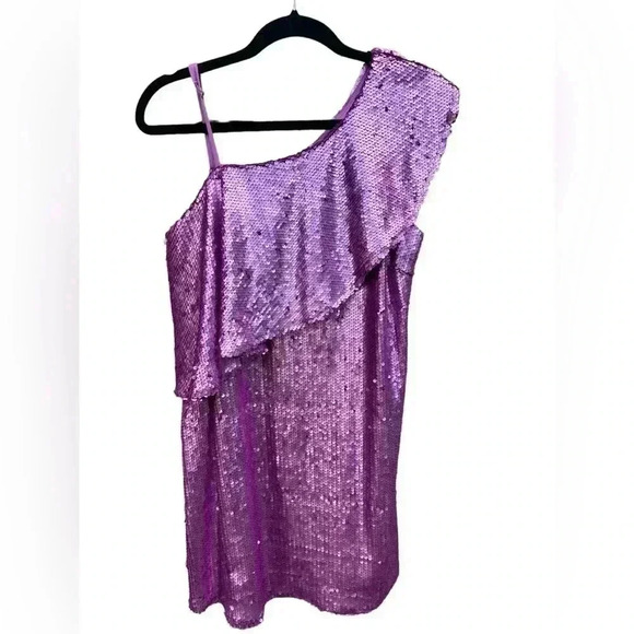 The Pants Store pink sequin formal mini dress size small. Adjustable strap. NWT - Picture 5 of 11